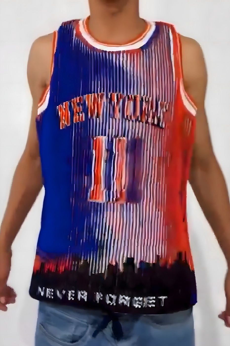 Knicks concept jersey at 0 degrees — reads New York