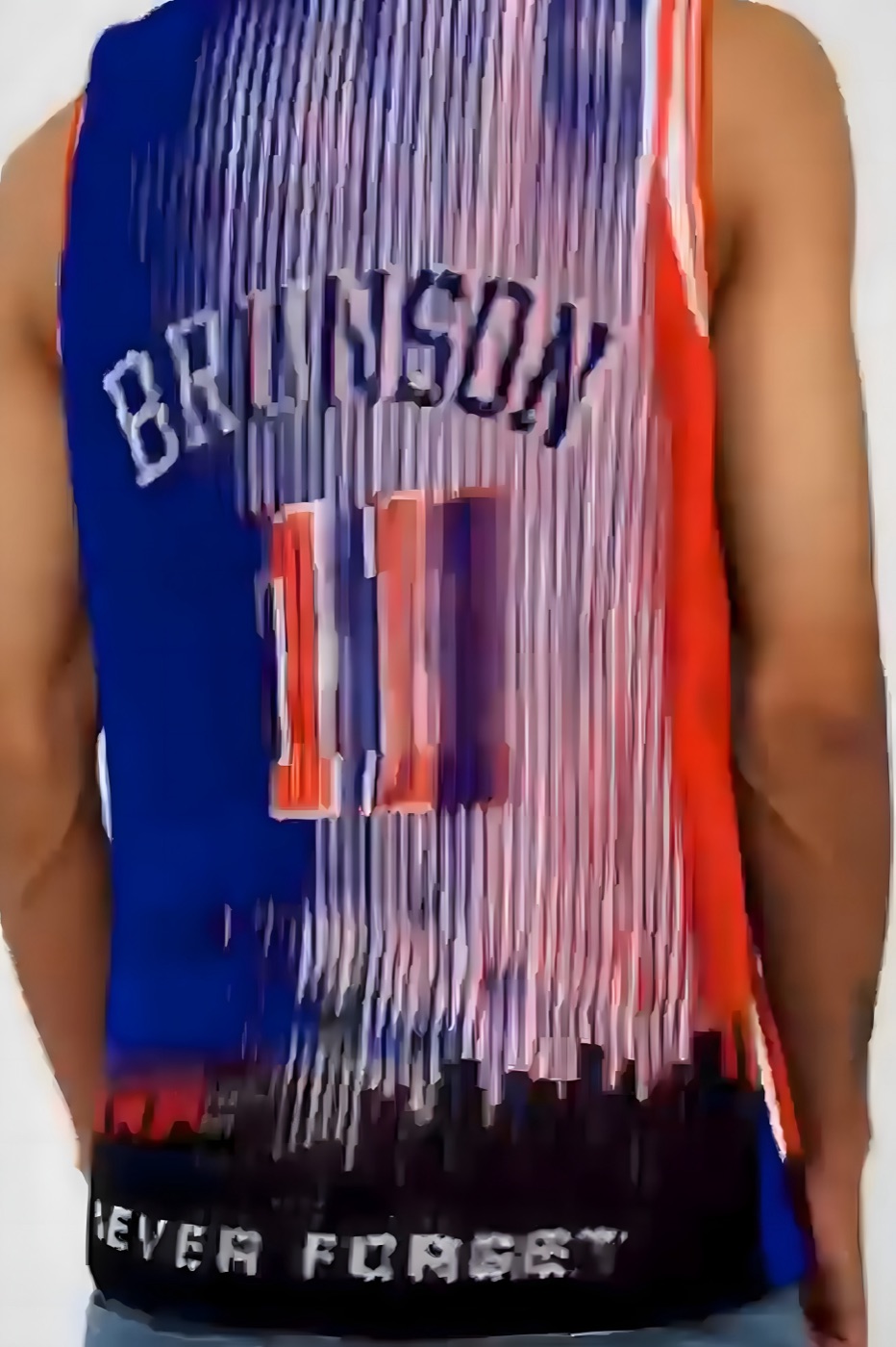 Knicks concept jersey turning toward the player name